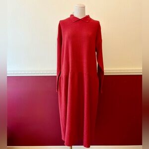 Vintage Eileen Fisher‎ midi sweater dress in red-orange